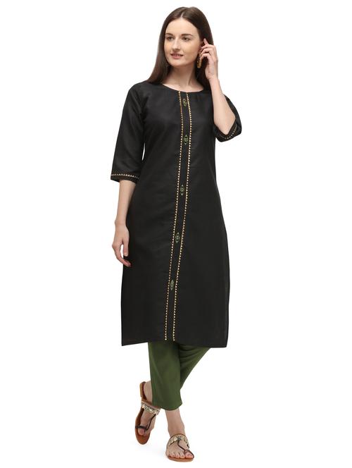 solid straight kurta - 17632662 - Standard Image - 1