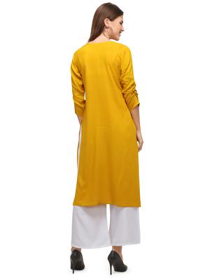 embroidered straight kurta - 17632671 - Standard Image - 3