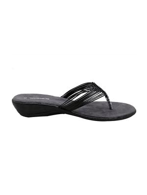 black synthetic slip on sandals - 17632722 - Standard Image - 2