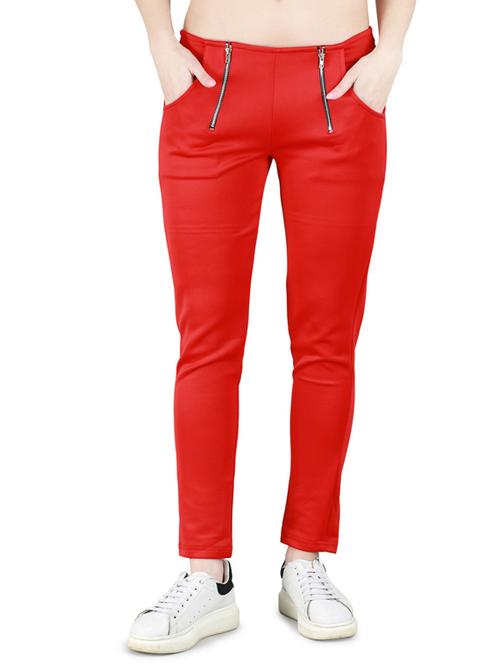 red poly spandex jeggings - 17632901 - Standard Image - 1
