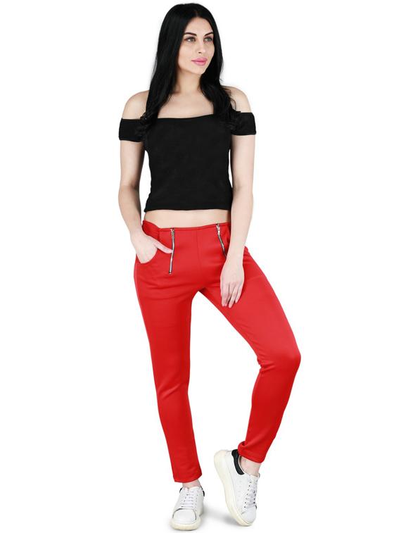 red poly spandex jeggings - 17632901 - Zoom Image - 4