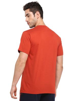 rust color block cut & sew t-shirt - 17632913 - Standard Image - 3