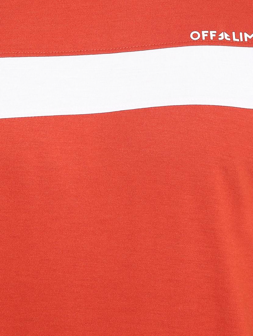 rust color block cut & sew t-shirt - 17632913 - Zoom Image - 6