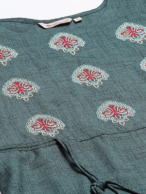 embroidered a-line kurta - 17632987 - Standard Image - 4