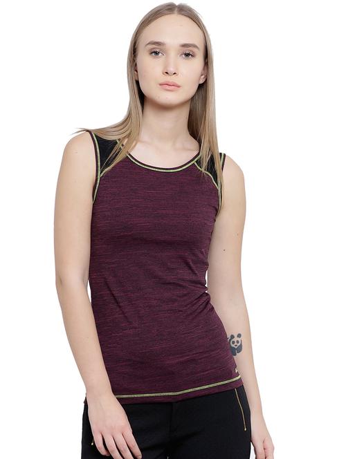 round neck melange top - 17633053 - Standard Image - 1