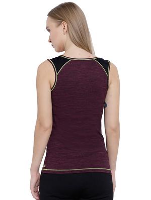 round neck melange top - 17633053 - Standard Image - 3