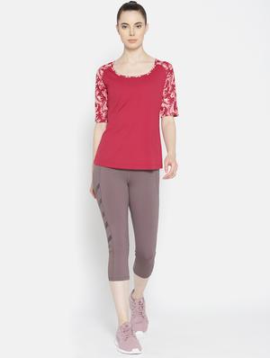 printed sleeves solid top - 17633055 - Standard Image - 4