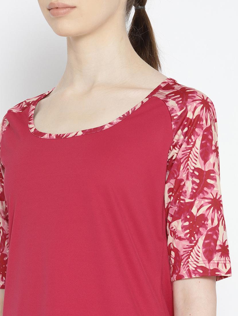 printed sleeves solid top - 17633055 - Zoom Image - 5