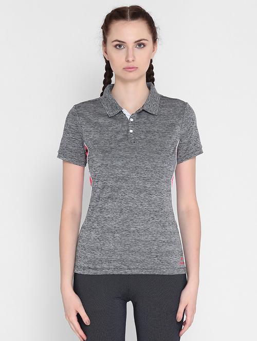polo neck melange tee - 17633069 - Standard Image - 1