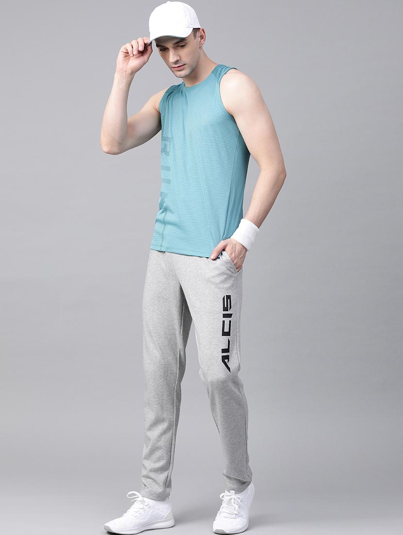 grey printed full length track pant - 17633122 - Zoom Image - 4