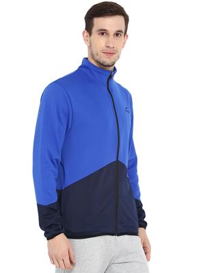 blue color block casual jacket - 17633132 - Standard Image - 3