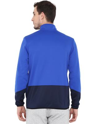 blue color block casual jacket - 17633132 - Standard Image - 4