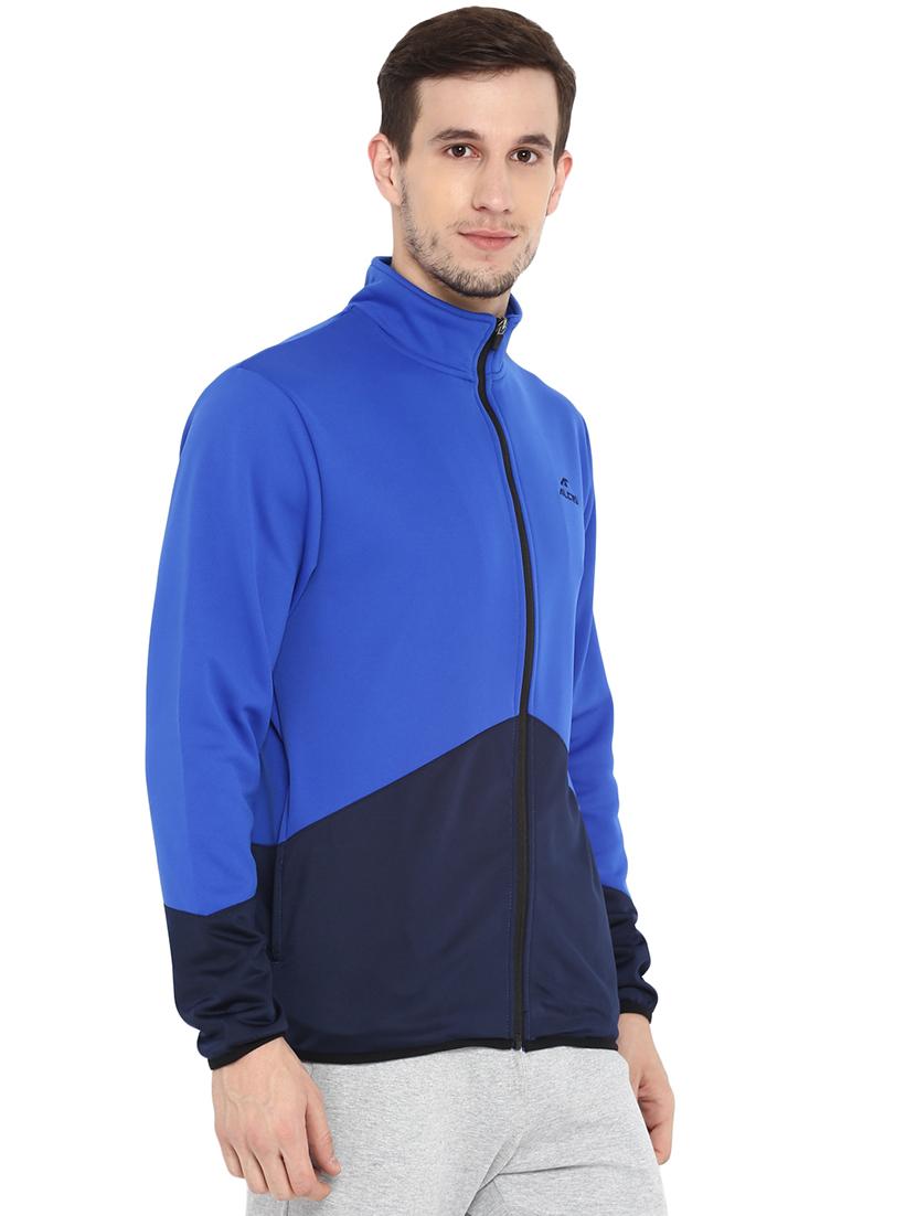 blue color block casual jacket - 17633132 - Zoom Image - 3