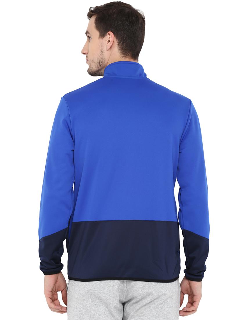 blue color block casual jacket - 17633132 - Zoom Image - 4