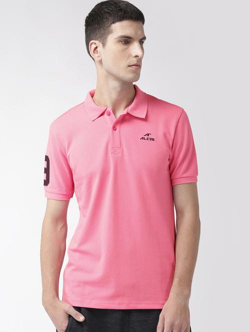 pink solid polo t-shirt - 17633144 - Standard Image - 1
