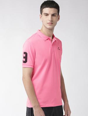 pink solid polo t-shirt - 17633144 - Standard Image - 2