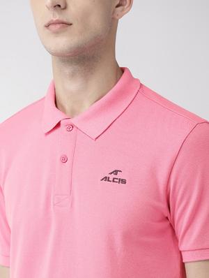 pink solid polo t-shirt - 17633144 - Standard Image - 5
