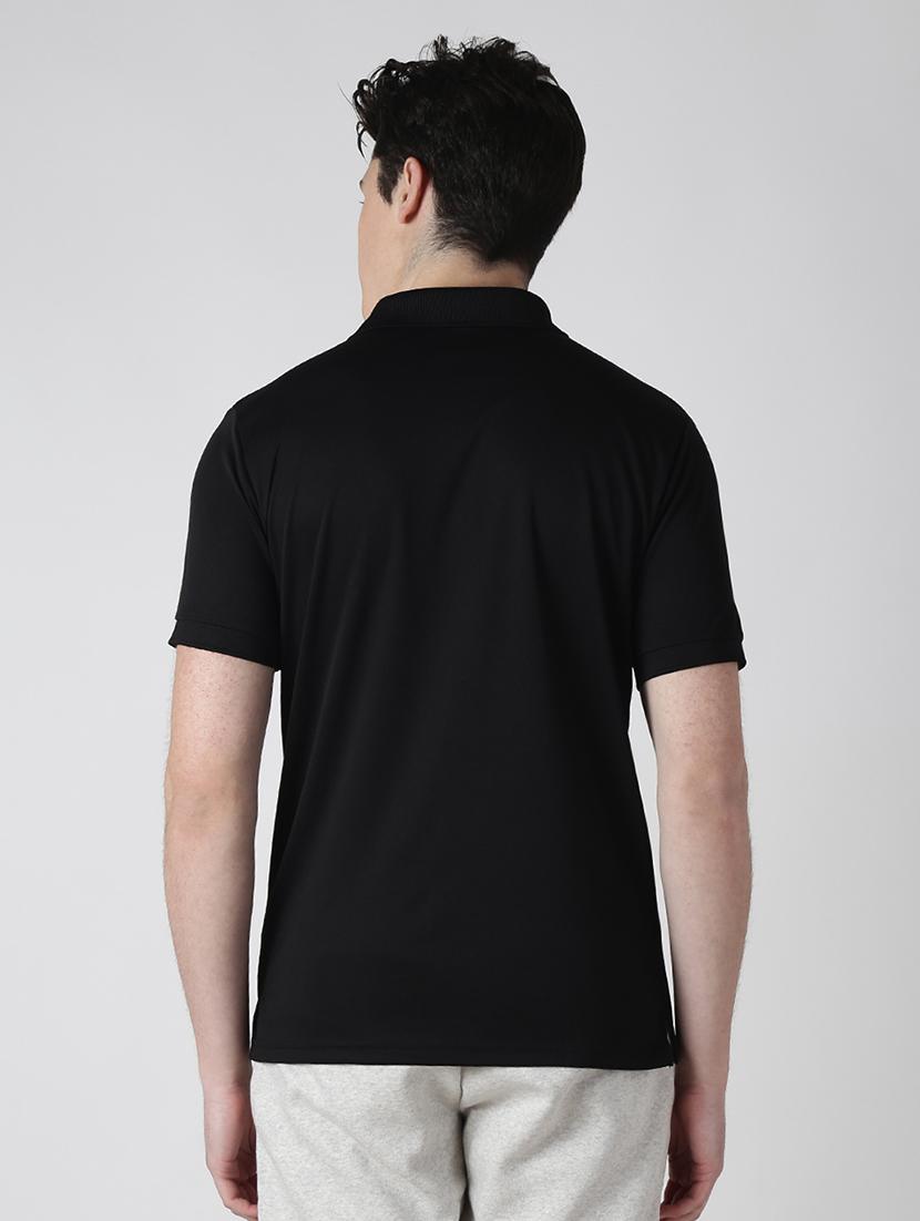 black solid polo t-shirt - 17633157 - Zoom Image - 3