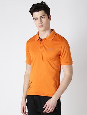 orange solid polo t-shirt - 17633165 - Standard Image - 2
