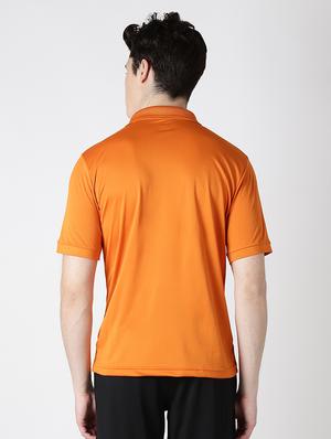 orange solid polo t-shirt - 17633165 - Standard Image - 3
