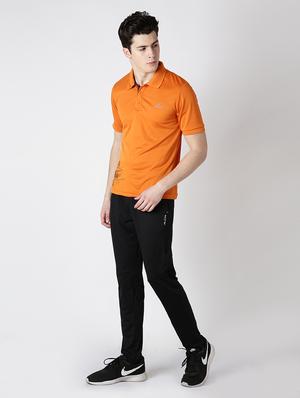 orange solid polo t-shirt - 17633165 - Standard Image - 4
