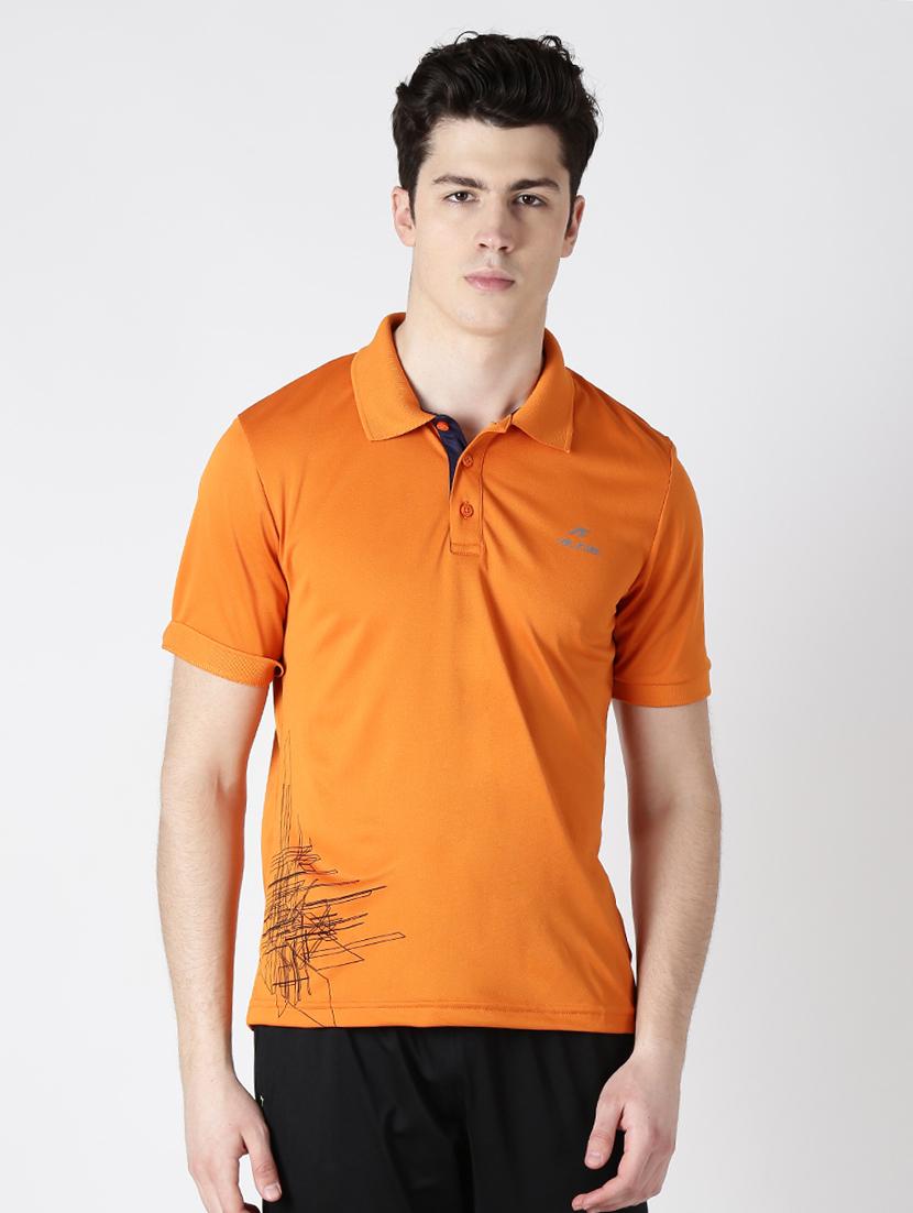 orange solid polo t-shirt - 17633165 - Zoom Image - 1