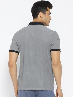 grey striped polo t-shirt - 17633175 - Standard Image - 3