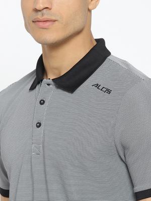 grey striped polo t-shirt - 17633175 - Standard Image - 5
