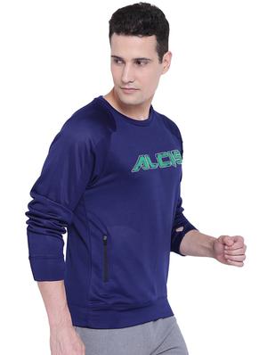 navy blue printed sweatshirt - 17633222 - Standard Image - 2