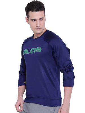 navy blue printed sweatshirt - 17633222 - Standard Image - 3