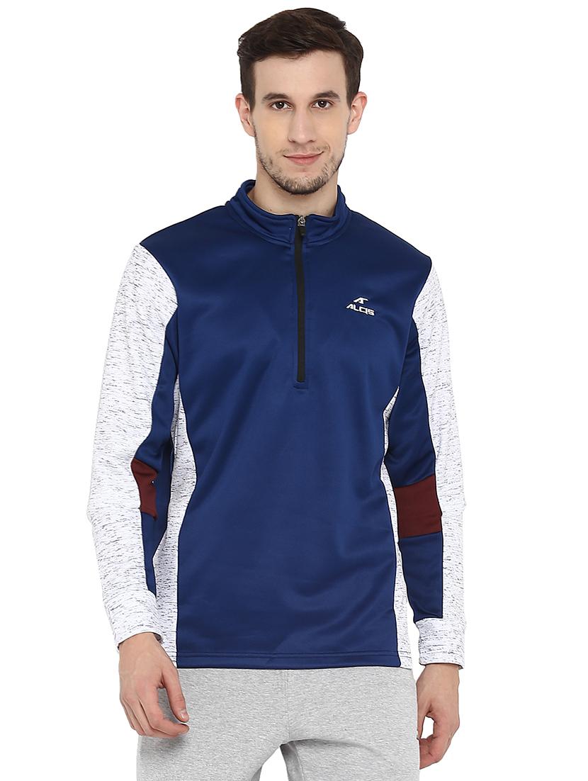 navy blue color block sweatshirt - 17633226 - Zoom Image - 1