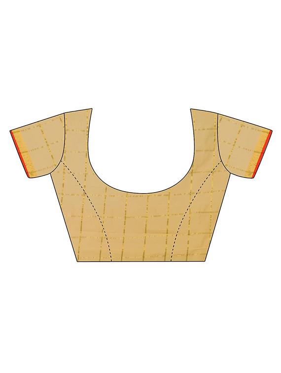 checkered kota doria saree with blouse - 17633230 - Zoom Image - 3