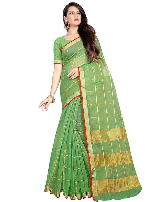 checkered kota doria saree with blouse - 17633231 - Standard Image - 1