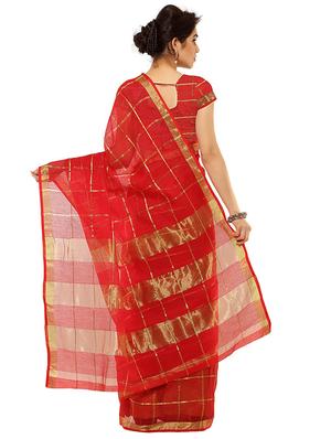checkered kota doria saree with blouse - 17633234 - Standard Image - 2