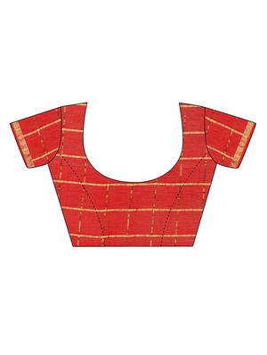 checkered kota doria saree with blouse - 17633234 - Standard Image - 3