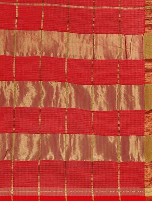 checkered kota doria saree with blouse - 17633234 - Standard Image - 4