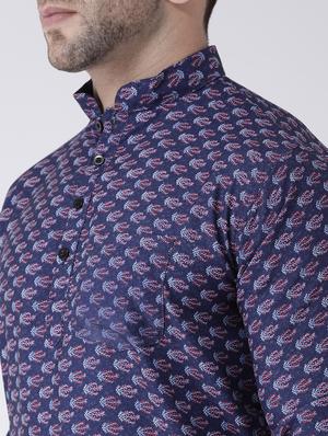 blue printed short kurta - 17633260 - Standard Image - 5