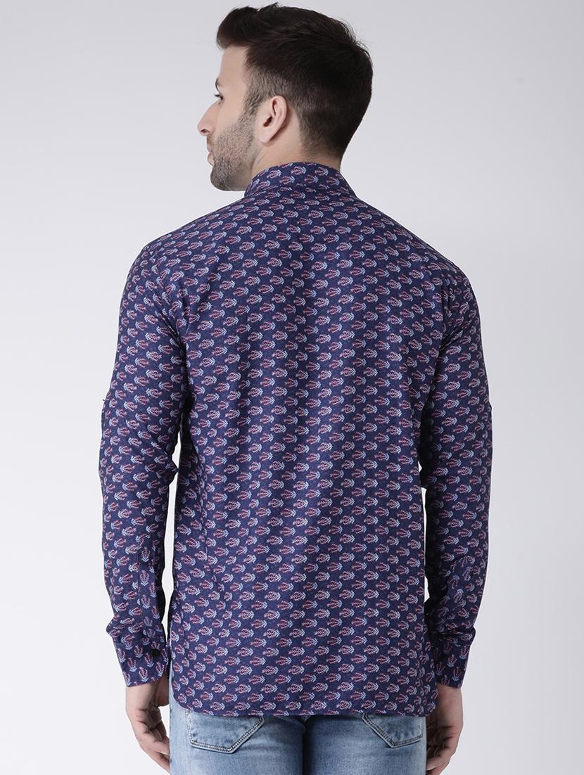blue printed short kurta - 17633260 - Zoom Image - 3