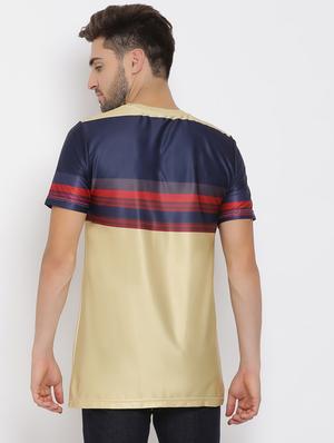 brown color block t-shirt - 17633267 - Standard Image - 3