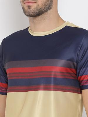 brown color block t-shirt - 17633267 - Standard Image - 5