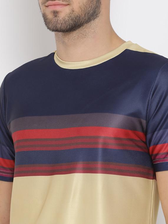 brown color block t-shirt - 17633267 - Zoom Image - 5