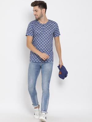 blue printed t-shirt - 17633285 - Standard Image - 4