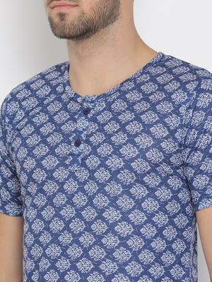 blue printed t-shirt - 17633285 - Standard Image - 5