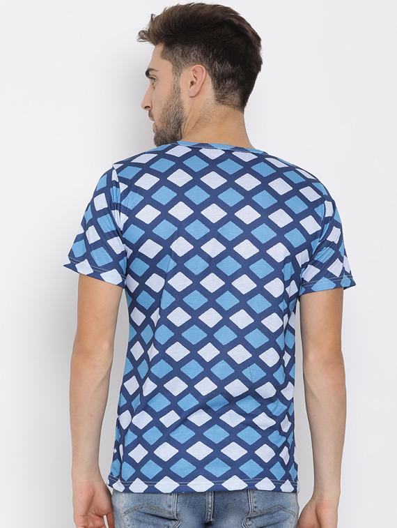 blue geometric print t-shirt - 17633286 - Zoom Image - 3