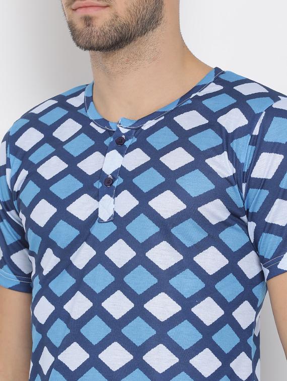 blue geometric print t-shirt - 17633286 - Zoom Image - 5