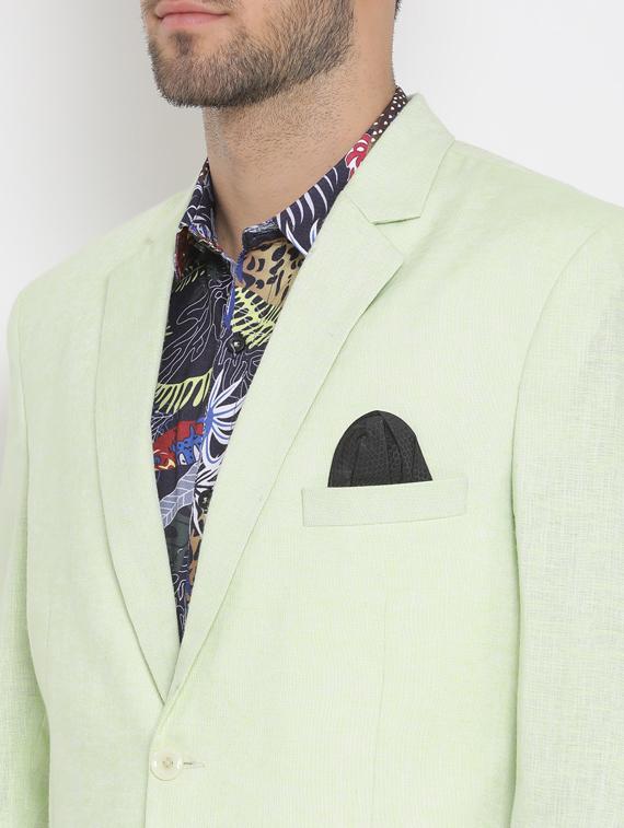 green solid silk blend single breasted suit - 17633312 - Zoom Image - 5