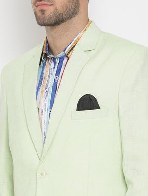 green solid silk blend single breasted suit - 17633318 - Standard Image - 5