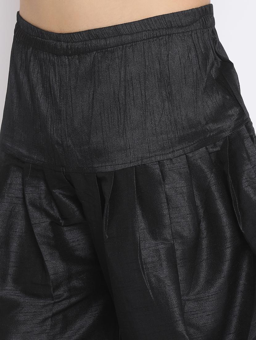 black dhoti kurta set with green printed nehru jacket - 17633332 - Zoom Image - 6