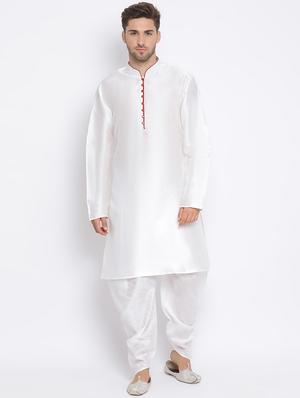 white dhoti kurta set with pink printed nehru jacket - 17633336 - Standard Image - 6