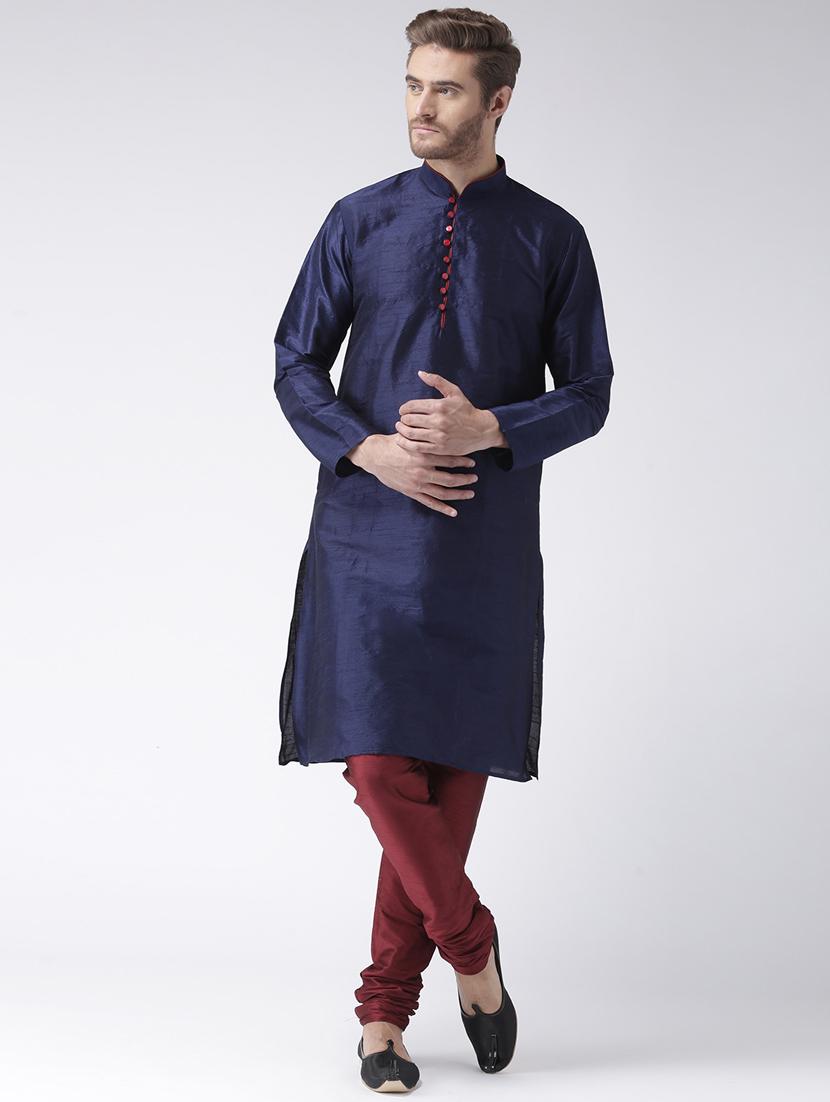 blue color solid kurta pyjama set - 17633358 - Zoom Image - 1